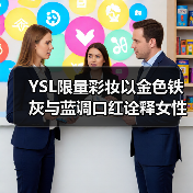 YSL限量彩妆以金色铁灰与蓝调口红诠释女性神秘魅力（图1）