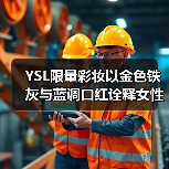 YSL限量彩妆以金色铁灰与蓝调口红诠释女性神秘魅力（图2）